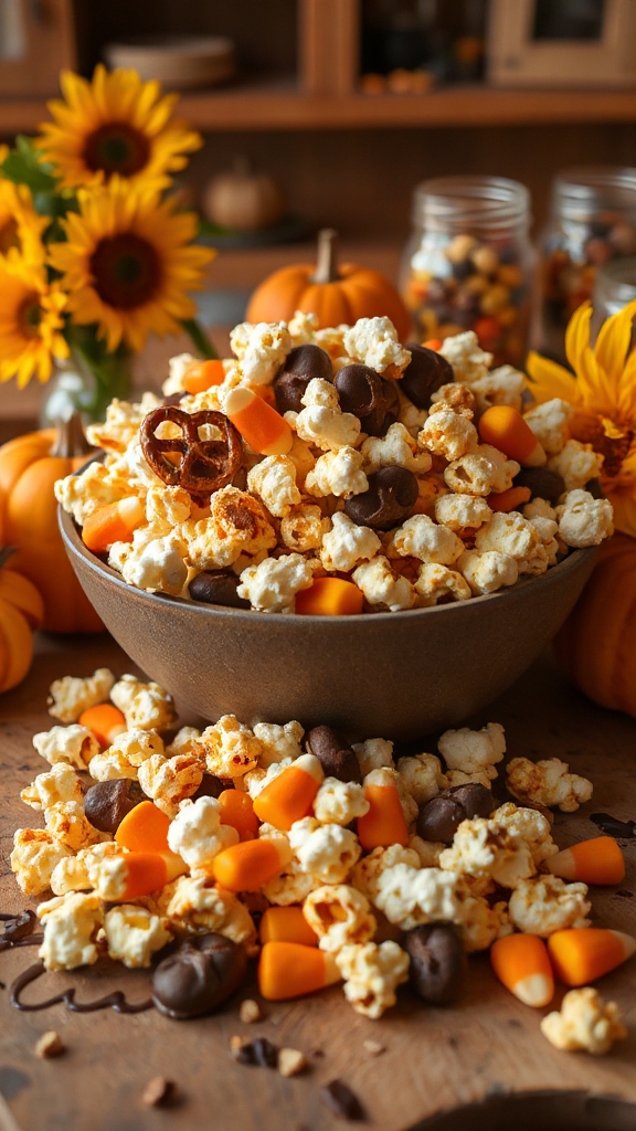 festive halloween popcorn mix