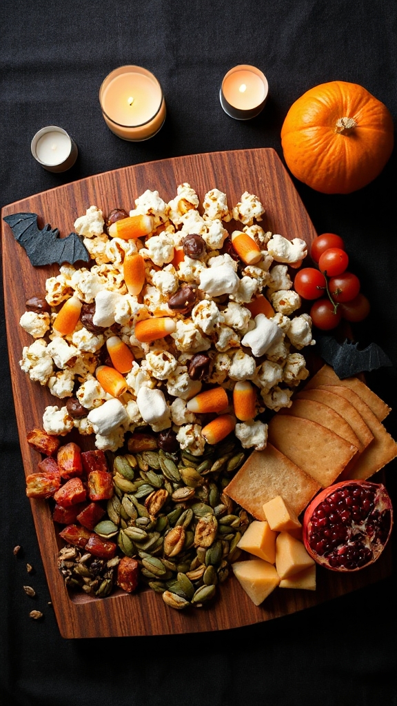 festive halloween popcorn mix