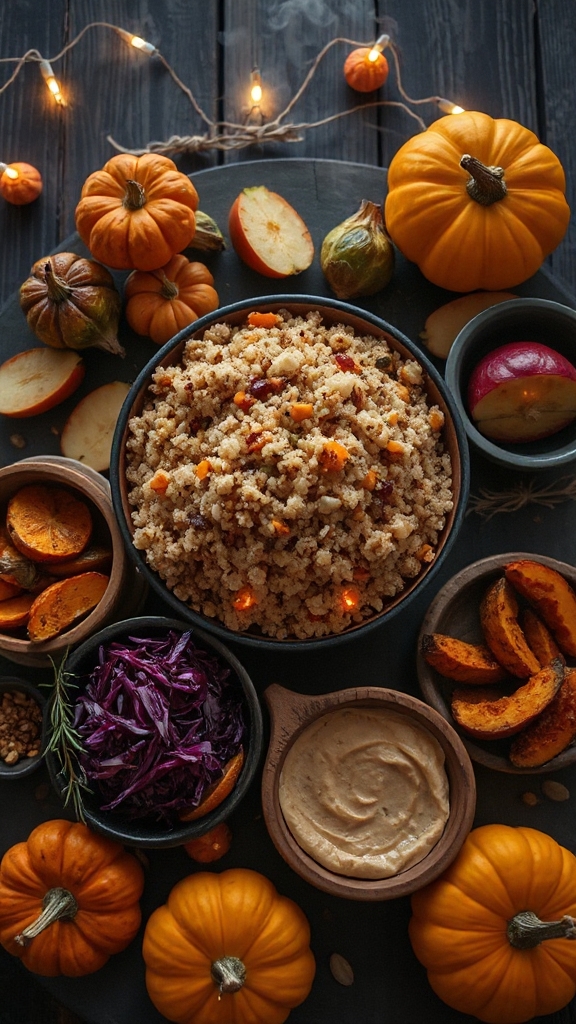 festive halloween quinoa salad