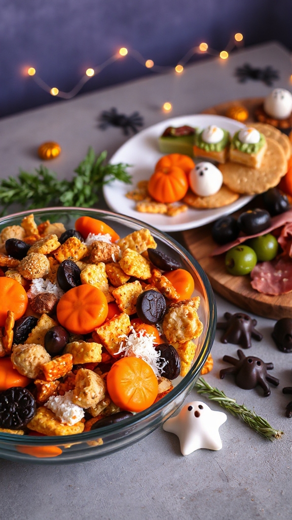festive halloween snack mix