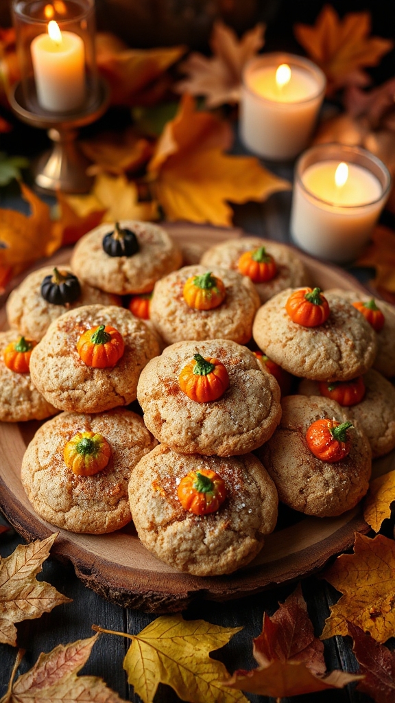 festive halloween snickerdoodle cookies