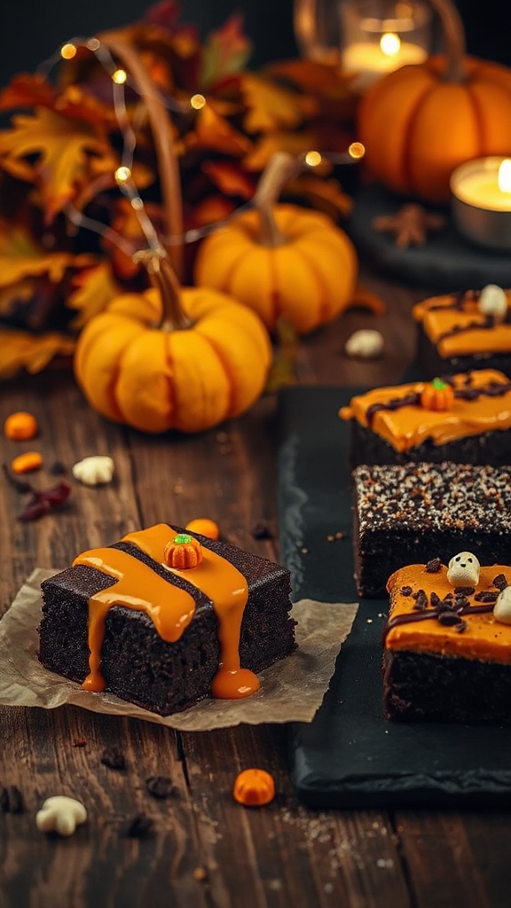 festive halloween velvet brownies