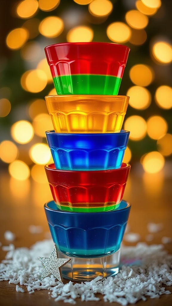 festive layered jello shots