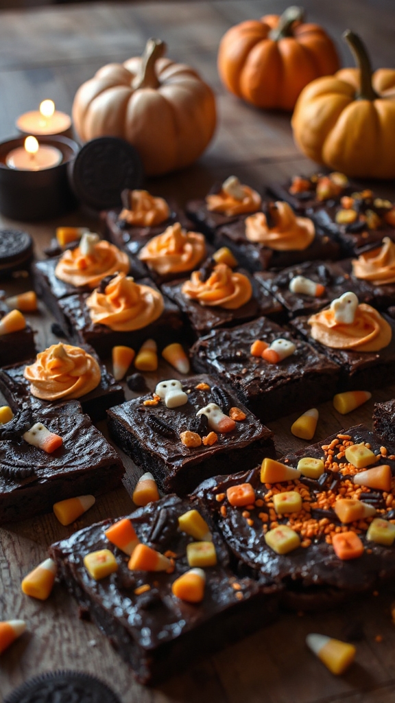 festive oreo topped brownies