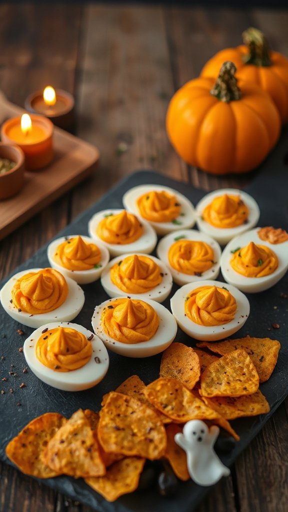 festive pumpkin deviled eggs festive pumpkin deviled eggs