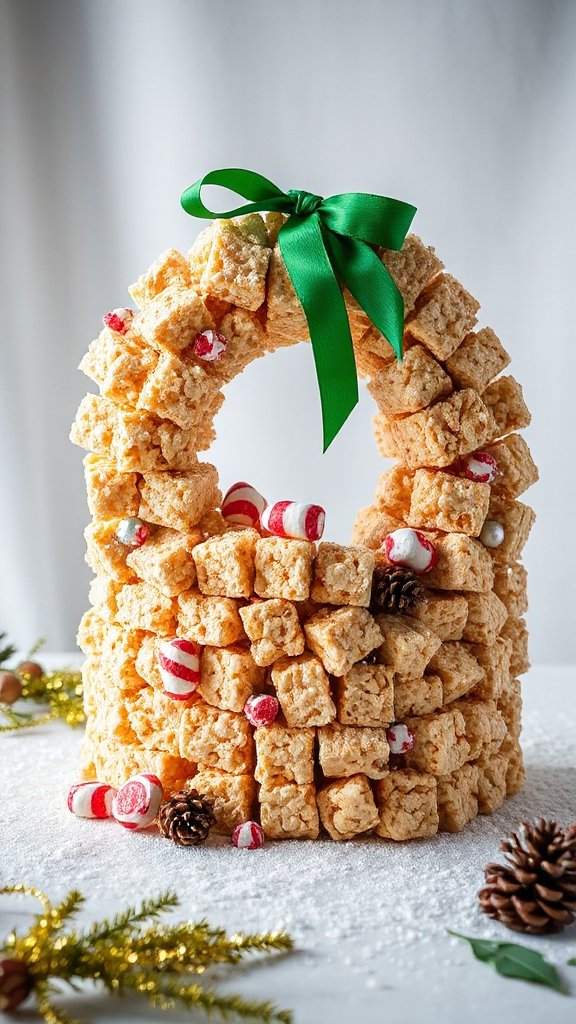 festive rice krispies wreath festive rice krispies wreath