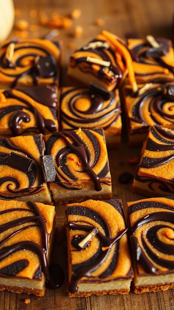 festive swirl cheesecake squares
