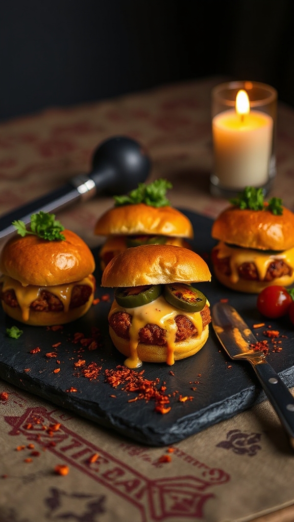 fiery sliders for halloween