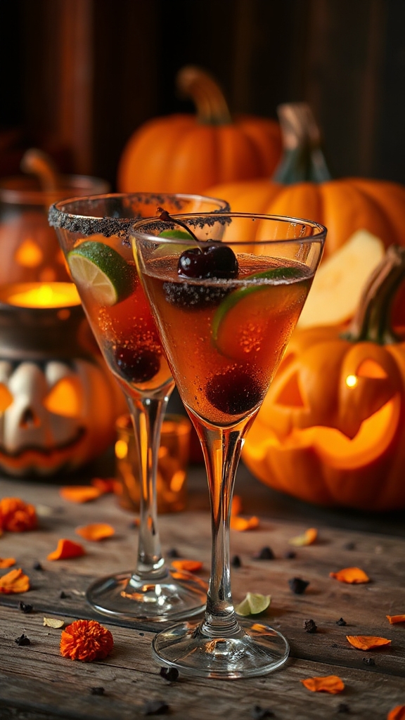 fizzy lime black cherry cocktail