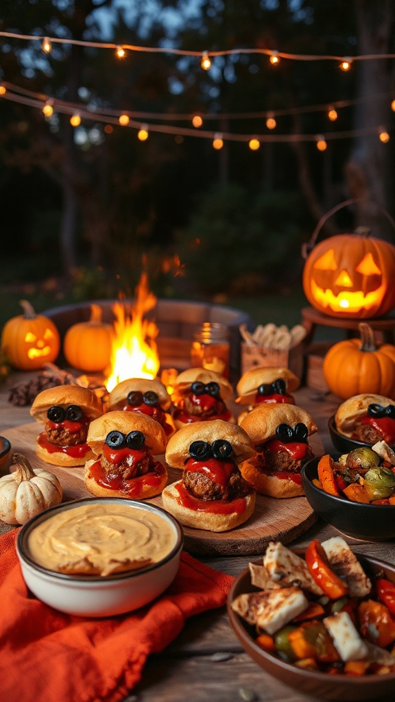fun halloween meatball sliders