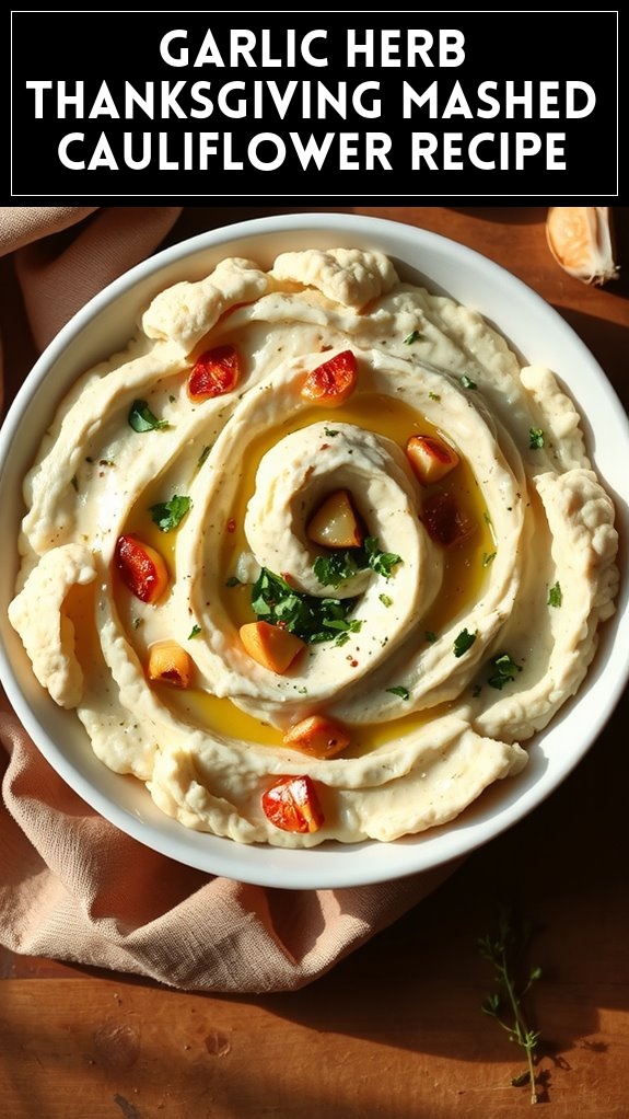 Garlic Herb Thanksgiving Mashed Cauliflower Recipe