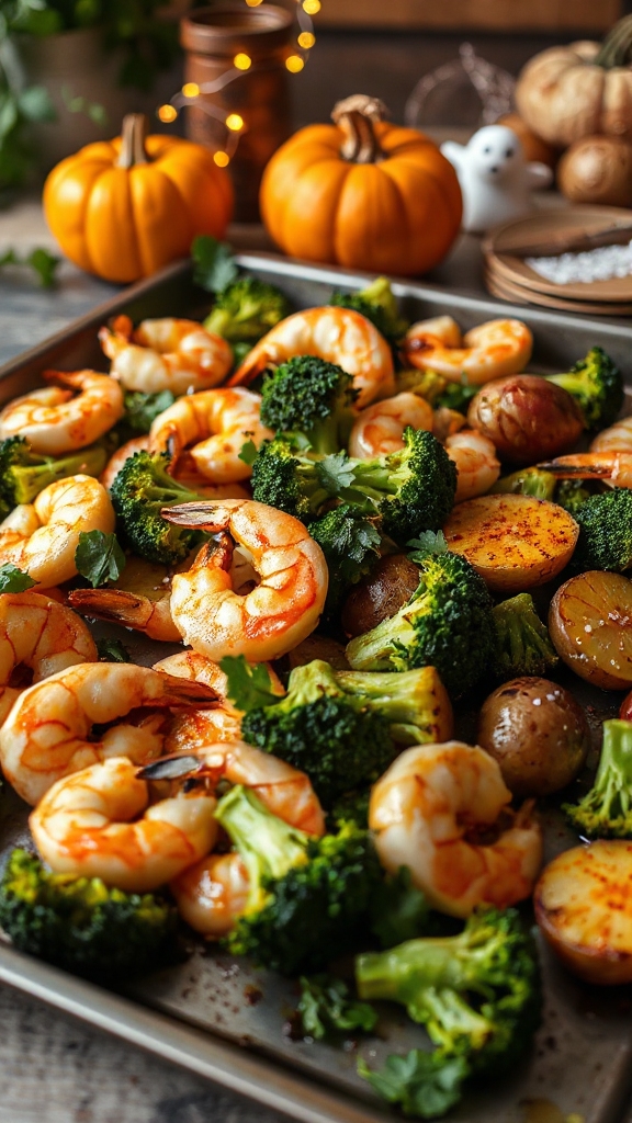 garlic shrimp halloween feast