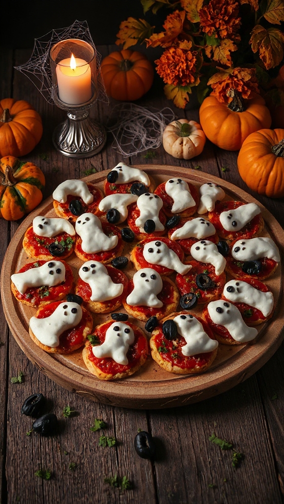 ghost shaped pizza appetizers