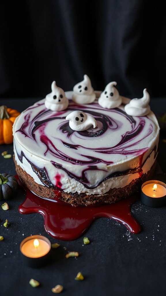 ghostly cheesecake with meringue