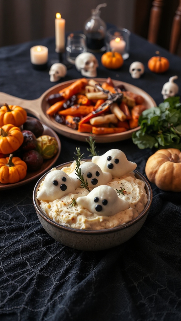 ghostly garlic mashed potatoes