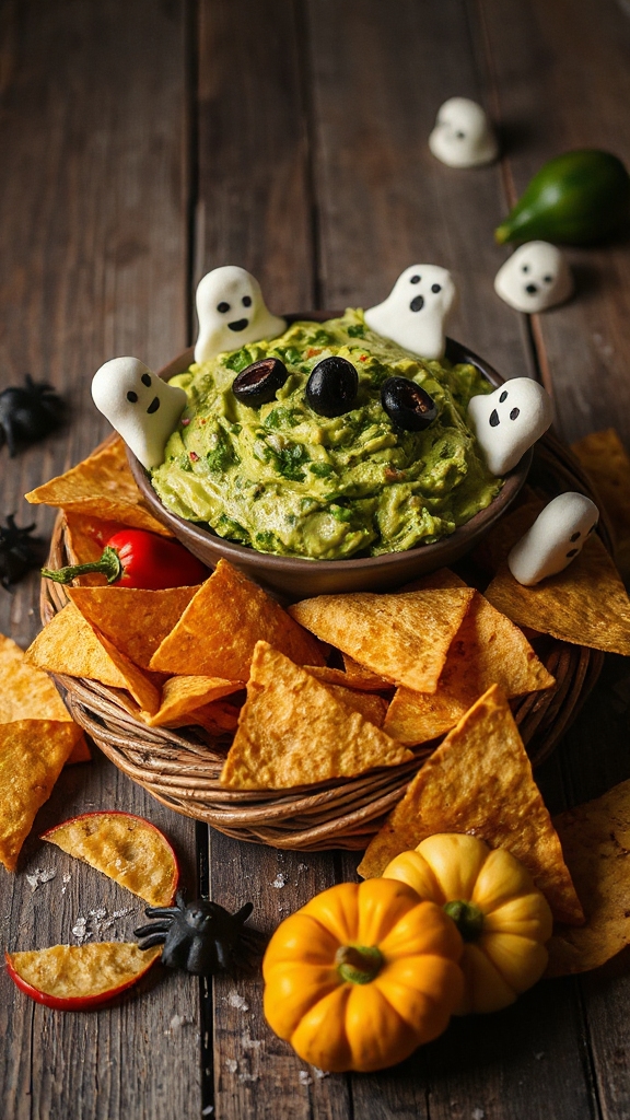 ghostly guacamole halloween dip