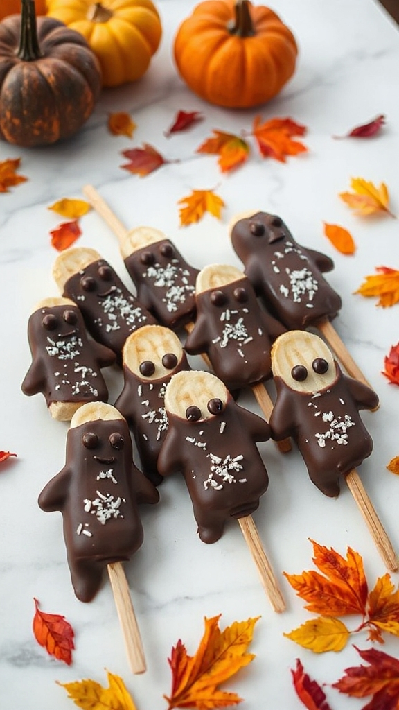 ghostly halloween banana treats