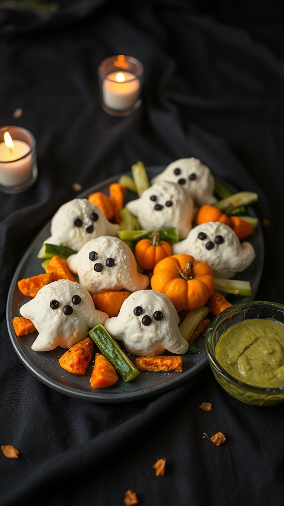 ghostly halloween cheese appetizer