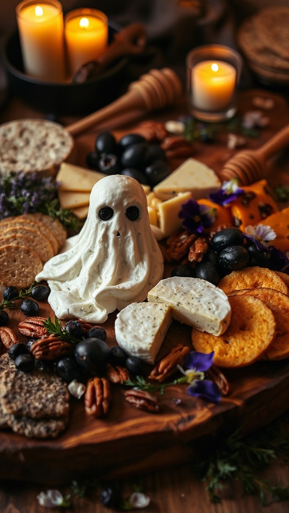 ghostly halloween cheese spread