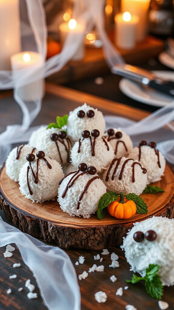 ghostly halloween coconut treats