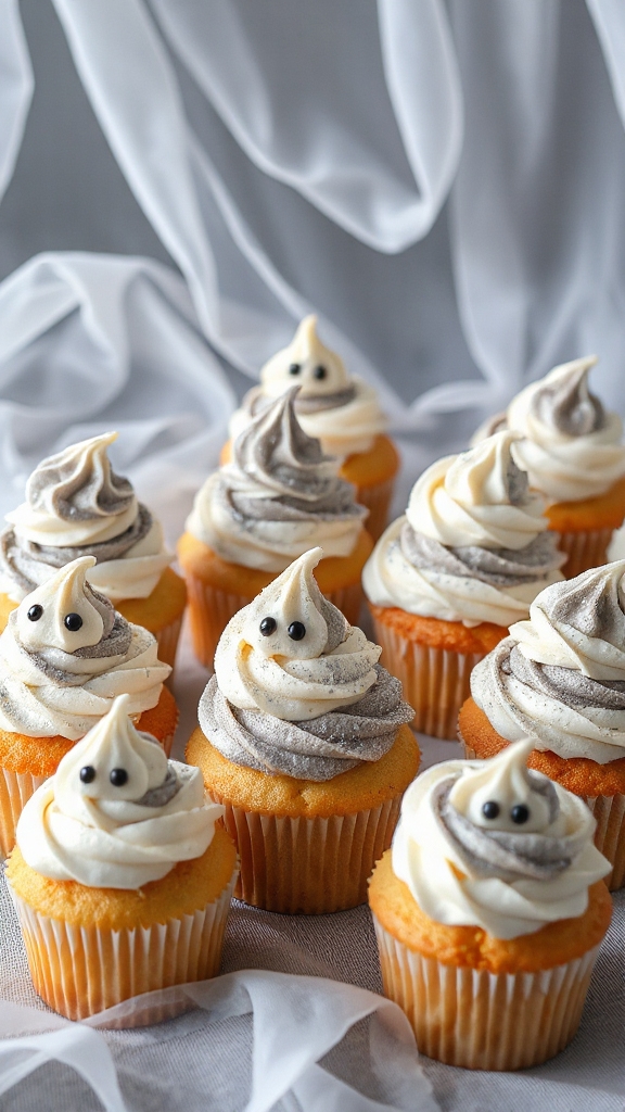 ghostly swirl cupcake decoration