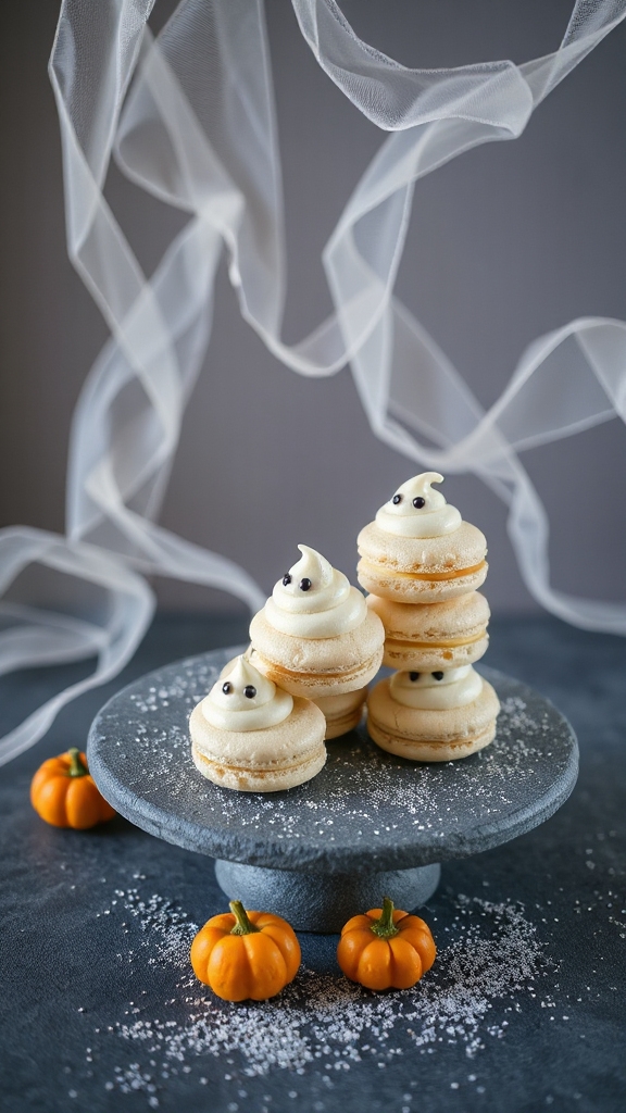 ghostly vanilla bean macarons