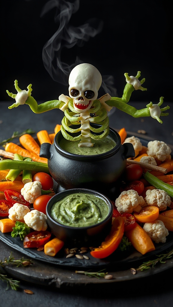 ghoulish green bean display