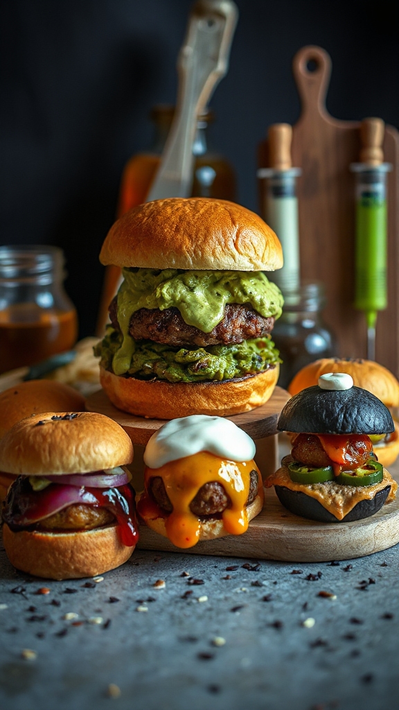 ghoulish green guacamole burger