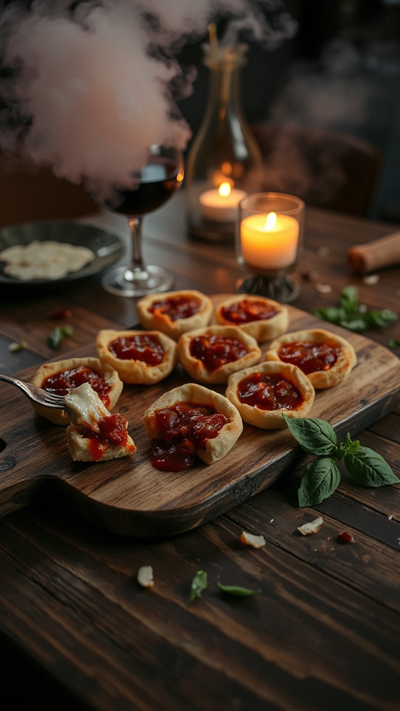 ghoulish pizza appetizer bites