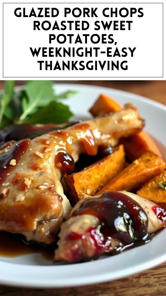 Glazed Pork Chops & Roasted Sweet Potatoes, Weeknight-Easy Thanksgiving