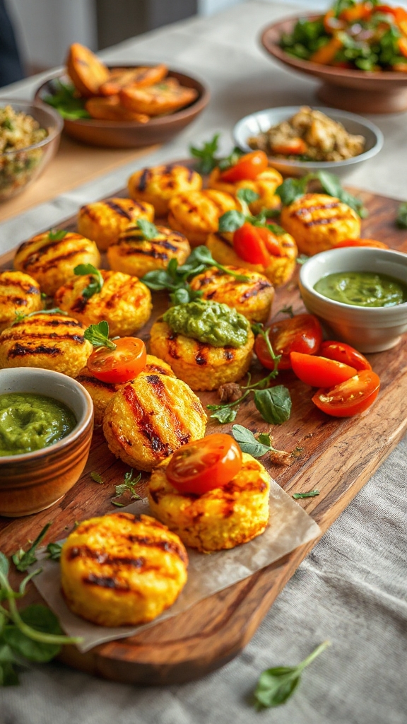grilled crispy polenta bites
