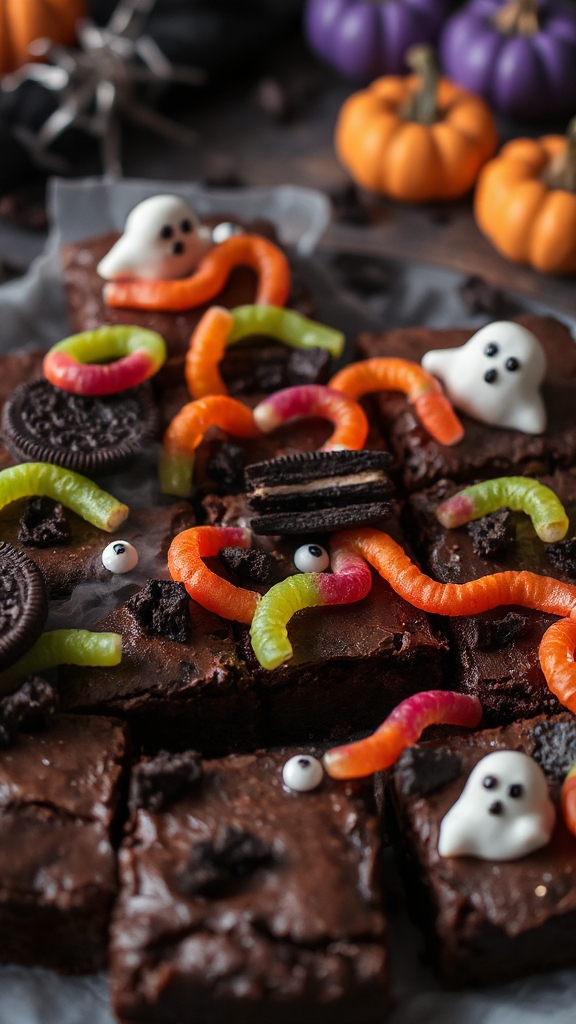 gummy worm brownie delight