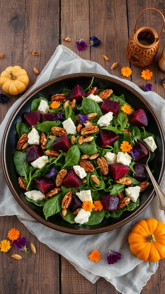 halloween beet goat cheese salad