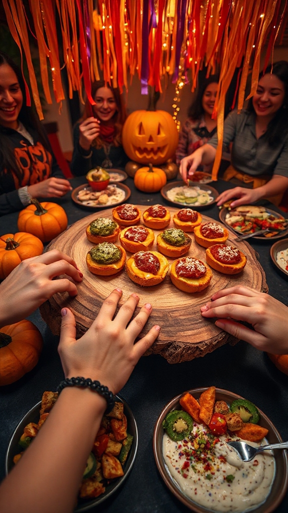 halloween themed bagel appetizer