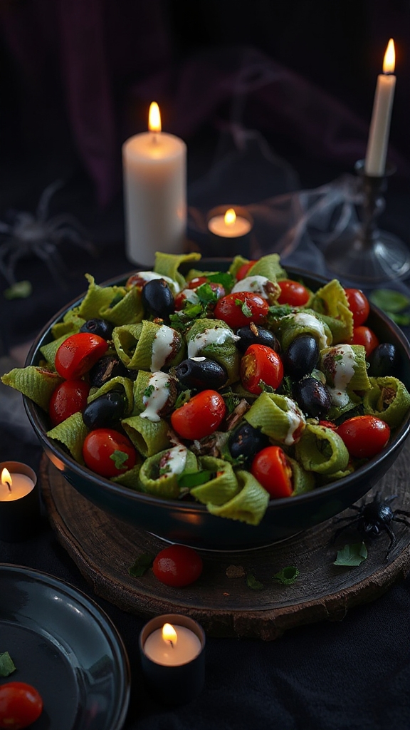 halloween themed pasta salad