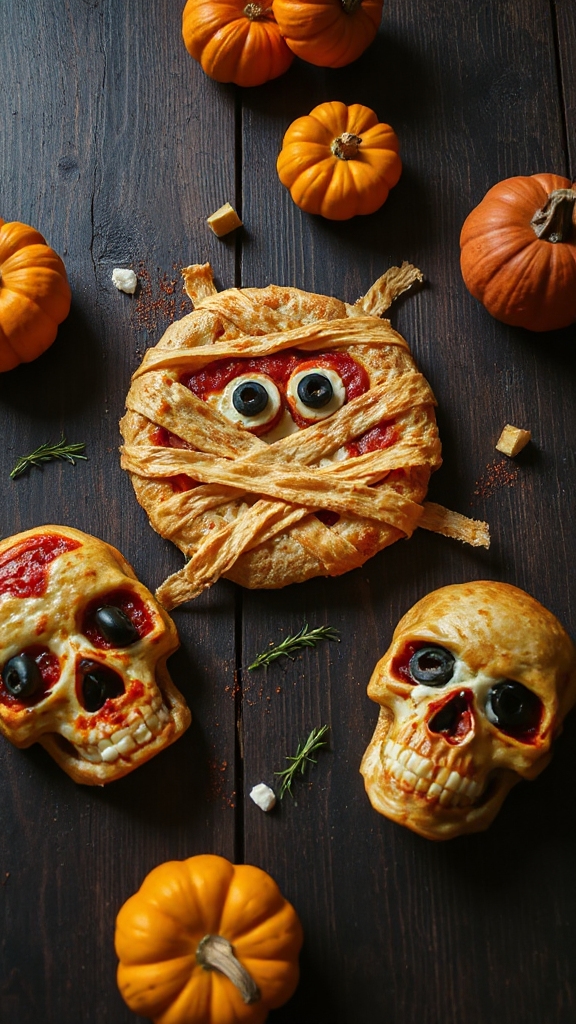 halloween themed pizza creation