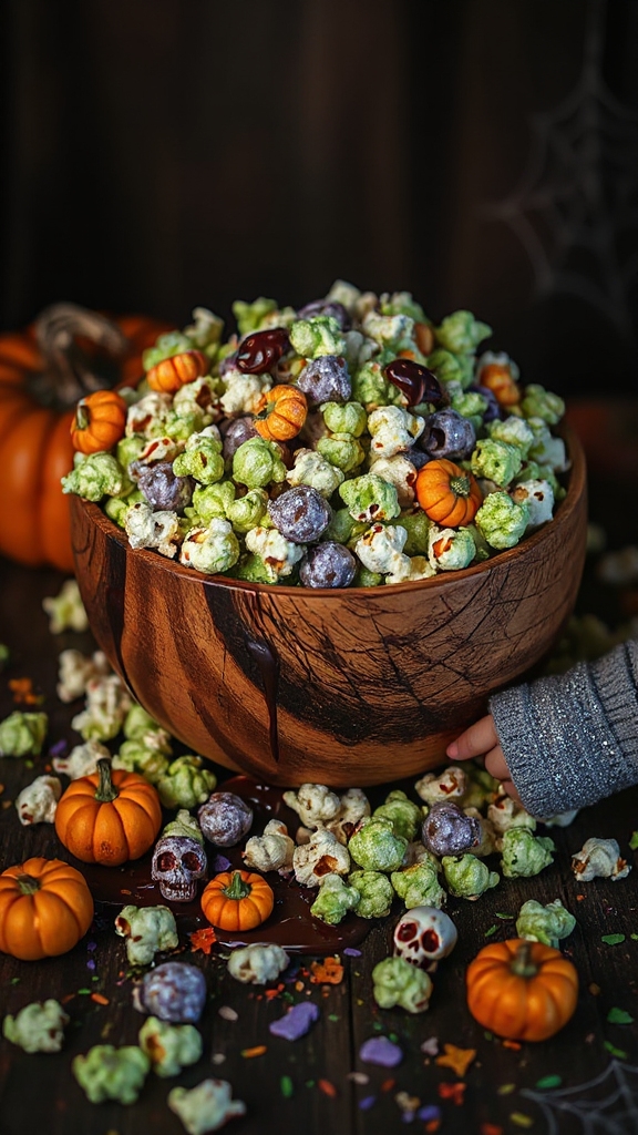 halloween themed popcorn treat