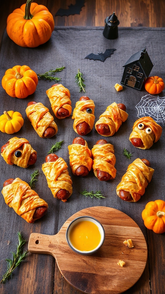 halloween themed sausage snacks