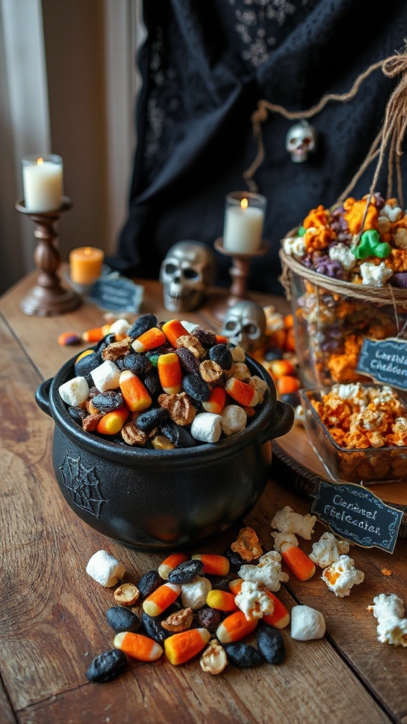 halloween themed trail mix treats
