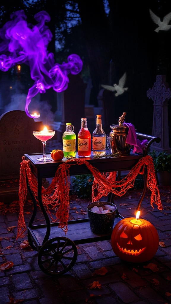 haunted drink station setup