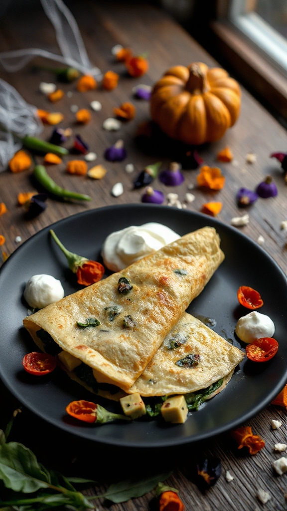 healthy festive halloween omelets
