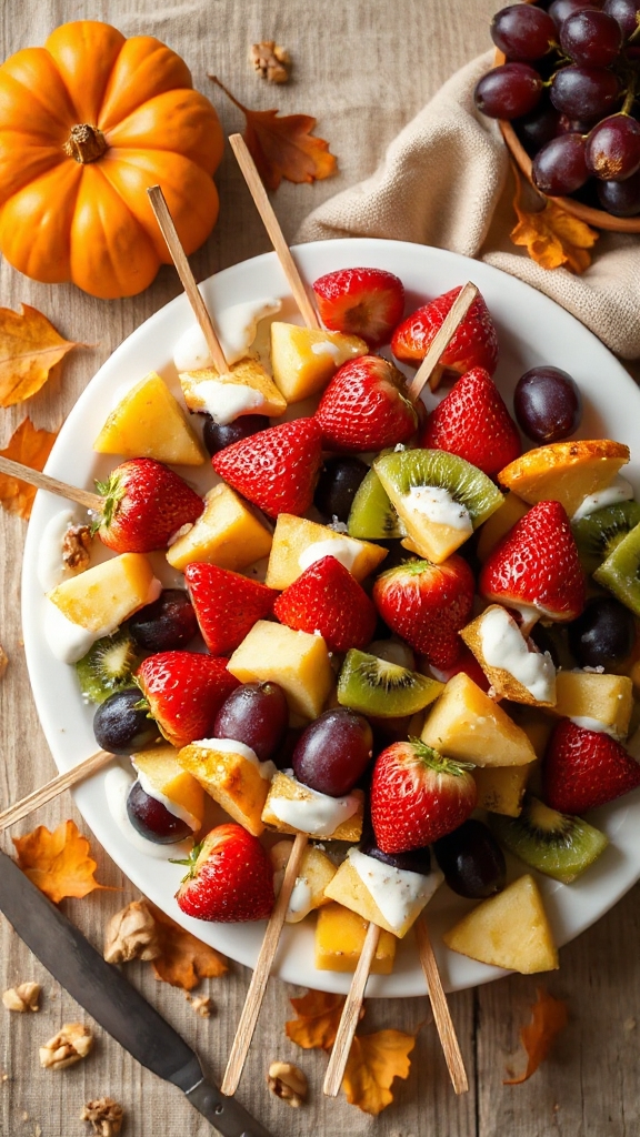 healthy fruit yogurt skewers
