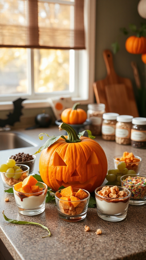 healthy halloween fruit cups