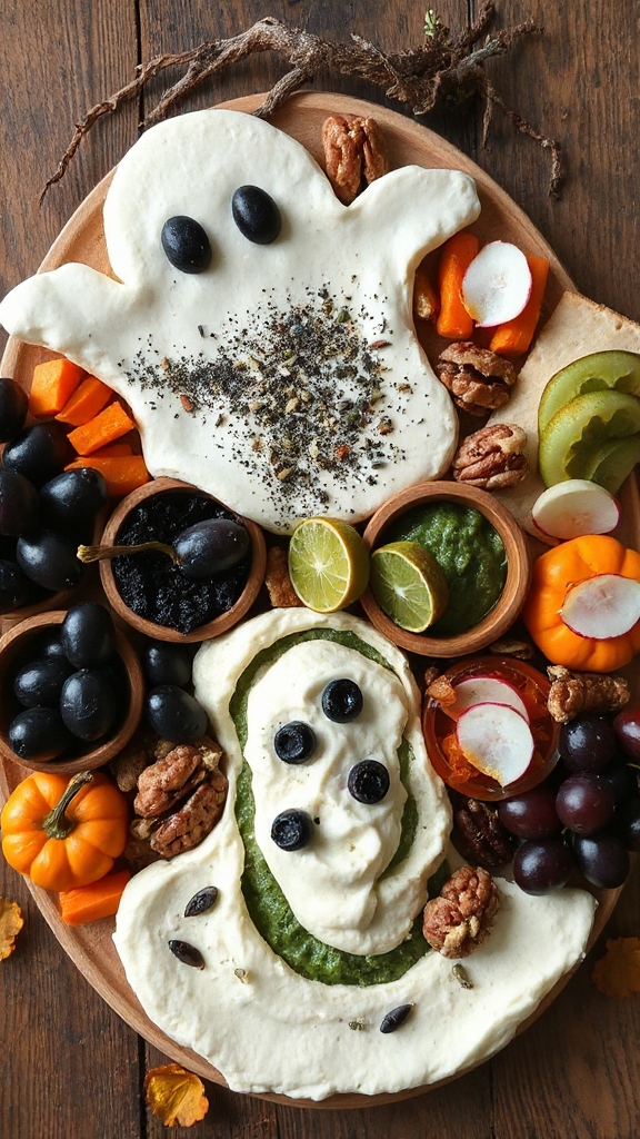 healthy halloween hummus spread