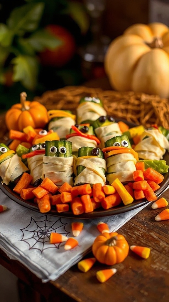 healthy halloween veggie mummies