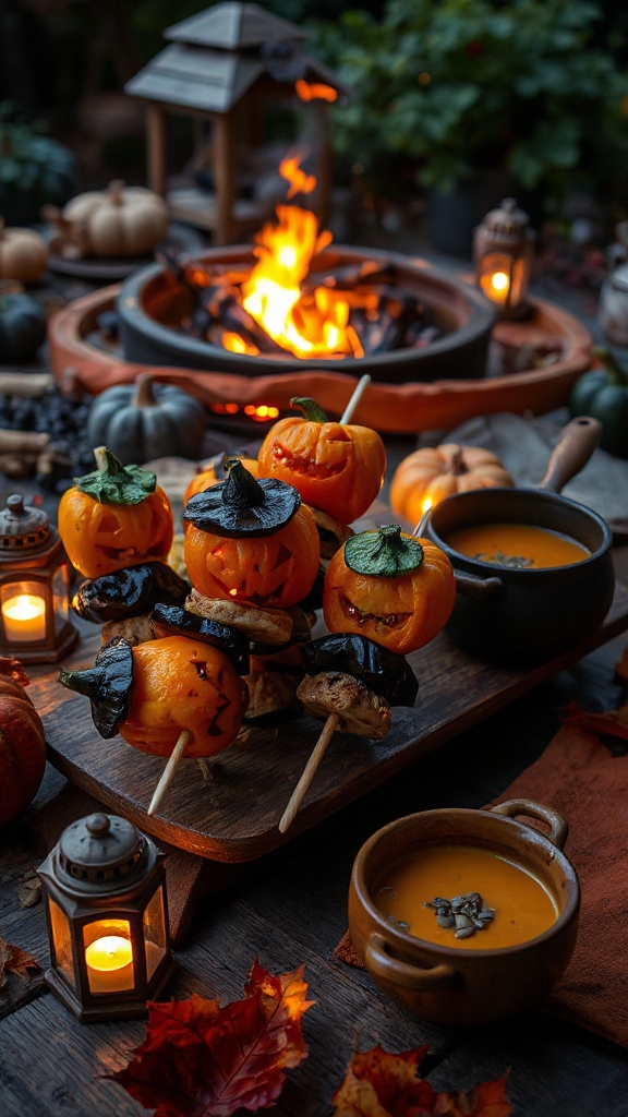 healthy halloween veggie skewers