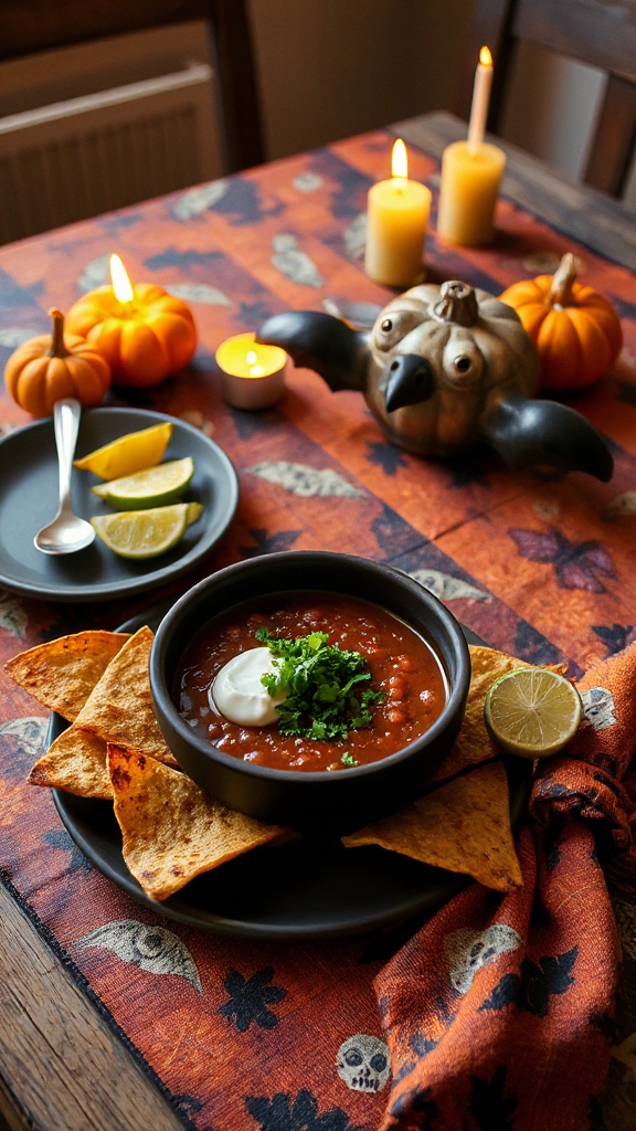 hearty halloween black bean soup