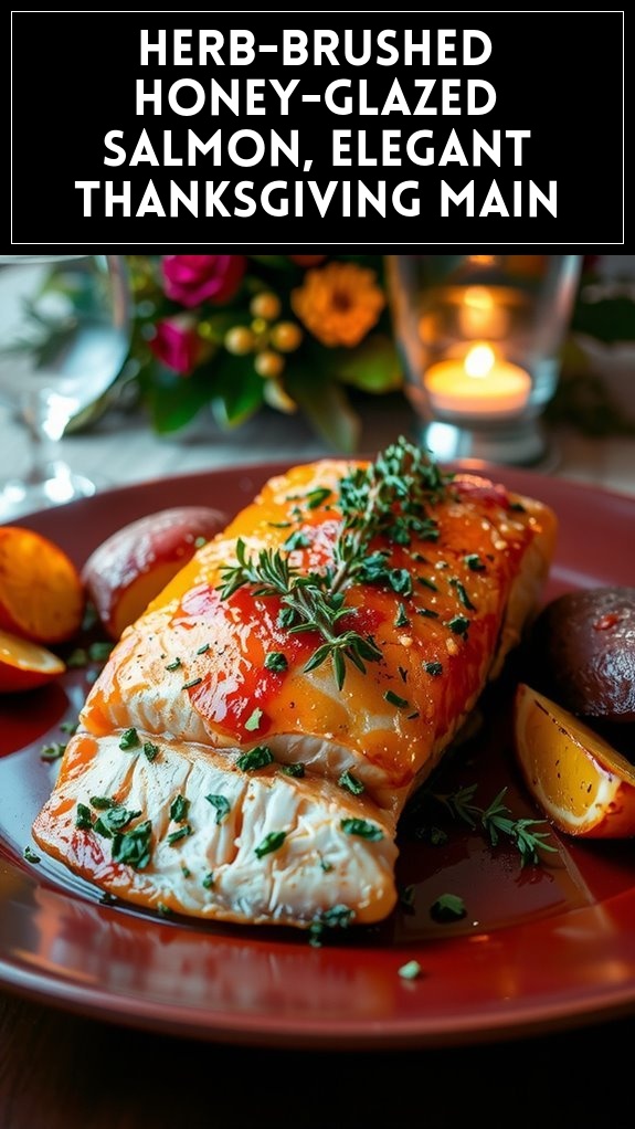 Herb-Brushed Honey-Glazed Salmon, Elegant Thanksgiving Main
