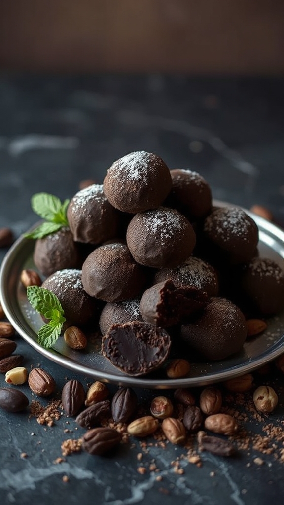 indulgent black cocoa truffles