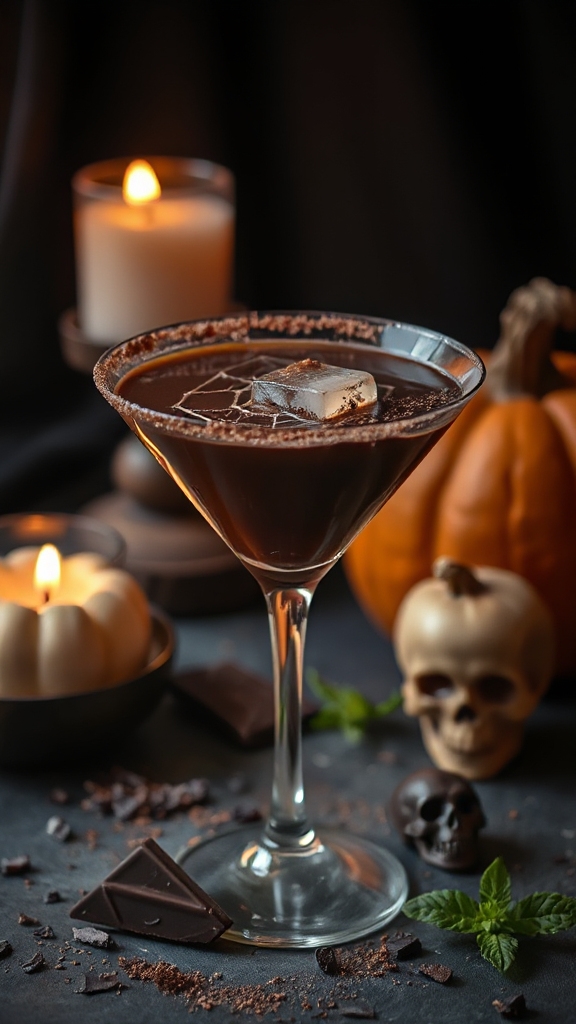indulgent halloween chocolate martini